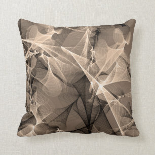 Modern Abstract Beige Brown Black Cushion