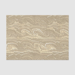 Modern Abstract Beige Swirls Marble Pattern Tissue Paper