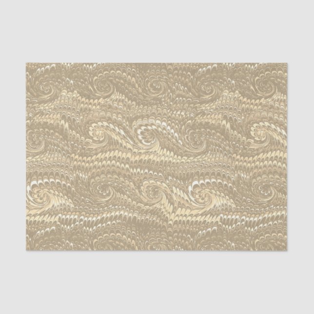 Modern Abstract Beige Swirls Marble Pattern Tissue Paper (Front)