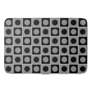Modern Abstract Black and Grey Bath Mat