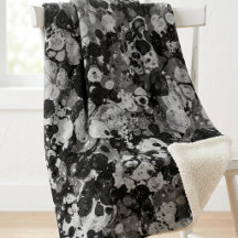 Modern Abstract Black and Grey Marble Ink