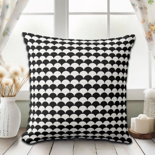 Modern Abstract Black and White Cushion