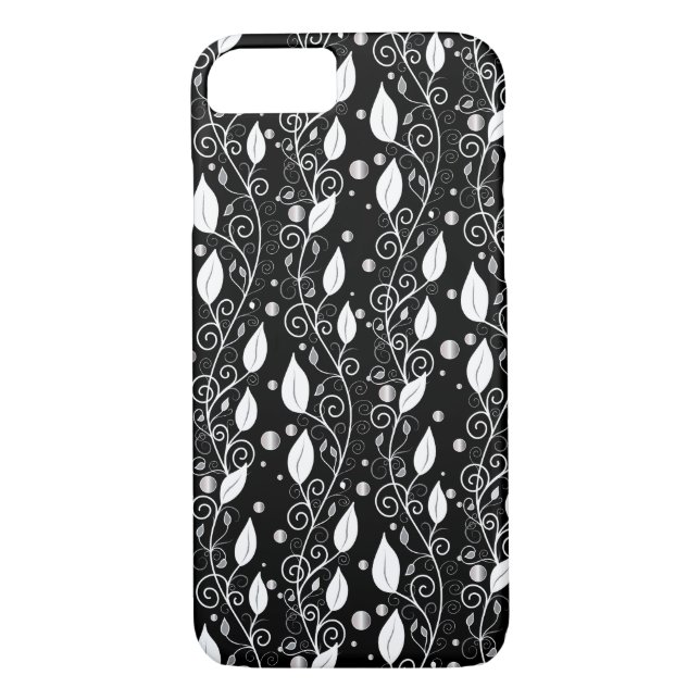 Modern abstract black and white ink illustration Case-Mate iPhone case (Back)