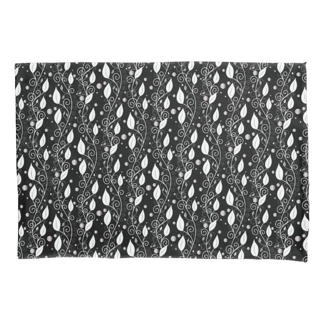 Modern abstract black and white ink illustration pillowcase (Front)