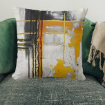 Modern Abstract Black Gold Luxury Chic Watercolor Cushion<br><div class="desc">Modern Abstract Black Gold Luxury Chic Watercolor Throw Pillows features an abstract luxury golden brush strokes on a black,  grey,  yellow,  orange and white background. Fabulous as gifts and stylish home decor. Designed by ©Evco Studio www.zazzle.com/store/evcostudio</div>