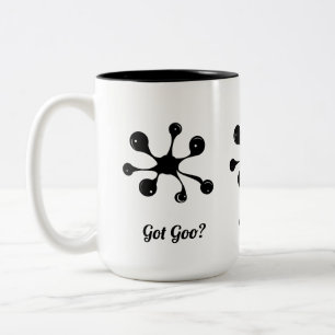 Modern abstract black goo stain Two-Tone coffee mug