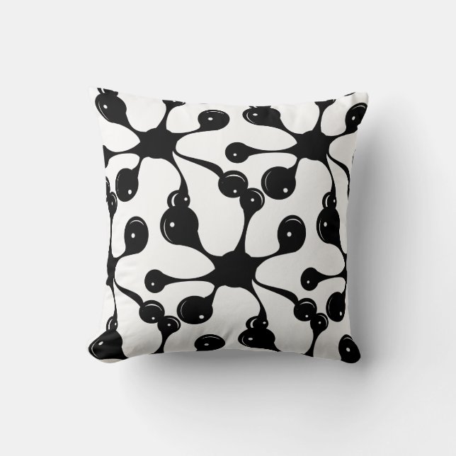 Modern abstract black pattern cushion (Front)