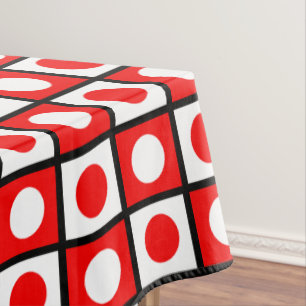 Modern Abstract Black Red & White Tablecloth