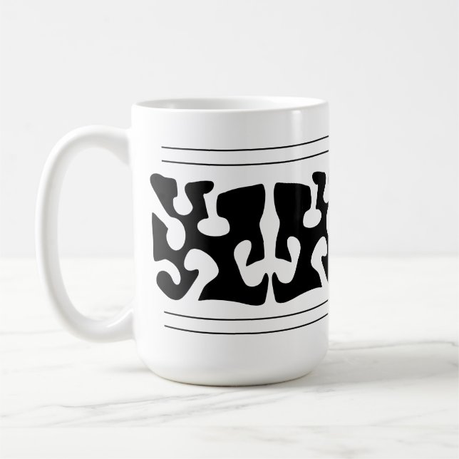 Modern Abstract black shape art Coffee Mug (Left)