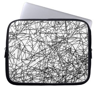 modern abstract black white artistic pattern laptop sleeve