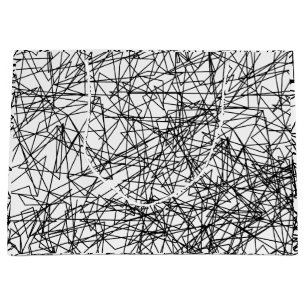 modern abstract black white artistic pattern large gift bag