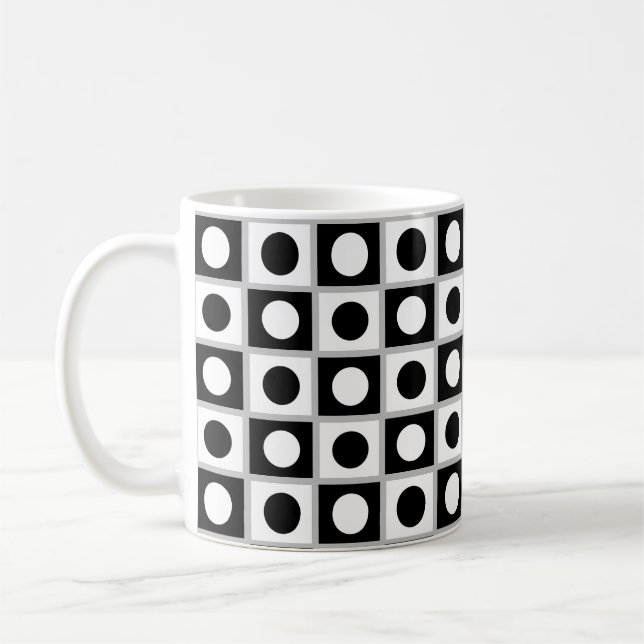 Modern Abstract Black & White Coffee Mug (Left)