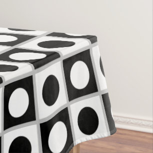 Modern Abstract Black & White Tablecloth