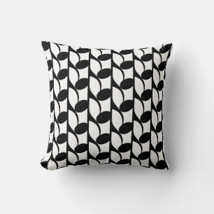 Modern Abstract Black & White Throw Pillow