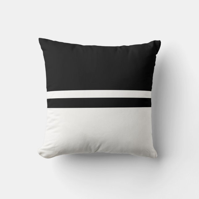 Modern Abstract Black & White Throw Pillow (Front)