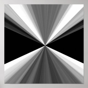 Modern abstract black white triangles pattern poster