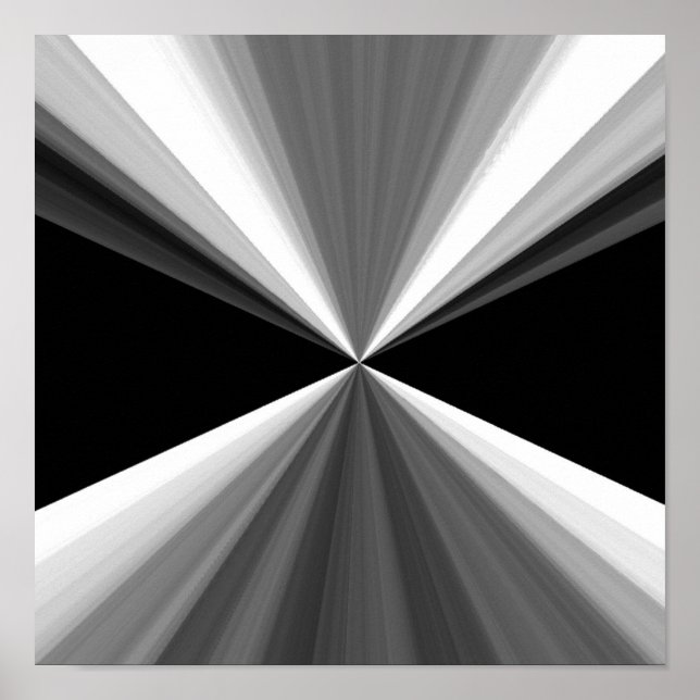 Modern abstract black white triangles pattern poster (Front)