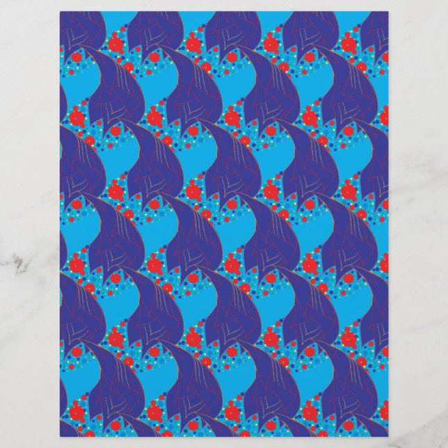 Modern abstract BLUE and red Rainbow drops pattern (Front)