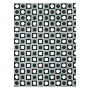 Modern Abstract Blue Black & White Tablecloth
