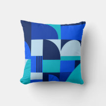 Modern Abstract Blue Geometric Shapes Pattern