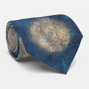 Modern Abstract Blue Gold Neck Tie