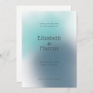 Modern Abstract Blue Gradient Wedding Save The Date