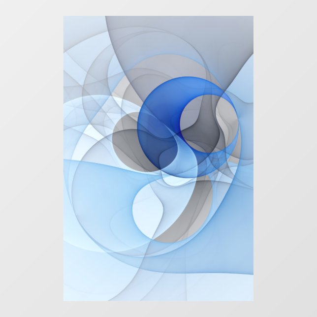 Modern Abstract Blue Grey Fractal Art Graphic (Sheet)