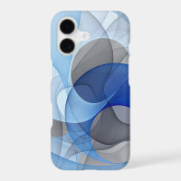 Modern Abstract Blue Grey Fractal Art Graphic