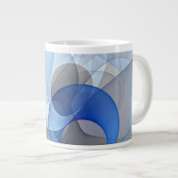 Modern Abstract Blue Grey Fractal Art Graphic