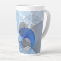 Modern Abstract Blue Grey Fractal Art Graphic