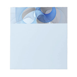 Modern Abstract Blue Grey Fractal Art Graphic Notepad