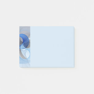 Modern Abstract Blue Grey Fractal Art Graphic Post-it Notes
