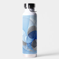 Modern Abstract Blue Grey Fractal Art Graphic