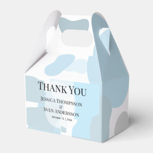 Modern Abstract Blue Minimalist Artistic Wedding  Favour Box