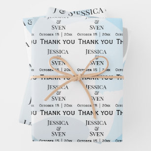 Modern Abstract Blue Minimalist Artistic Wedding Wrapping Paper Sheet