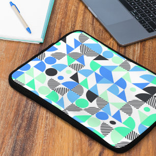 Modern Abstract Blue Mint Geometric Laptop Sleeve