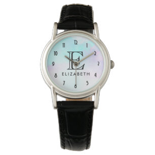 Modern Abstract Blue & Purple Watercolor Watch