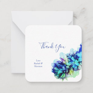 Modern Abstract Blue & Turquoise Wedding Thank You Card