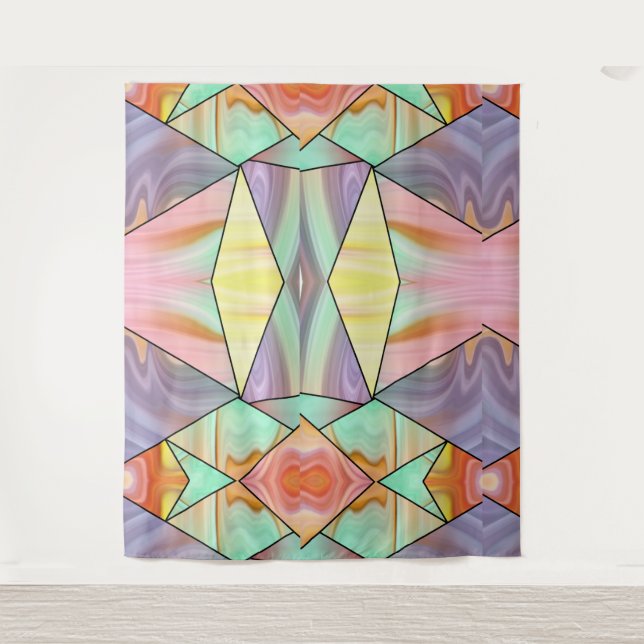 Modern Abstract boho Marble Art Tapestry (Front)