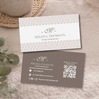 Modern Abstract Boho Neutral Beige Professional Business Card