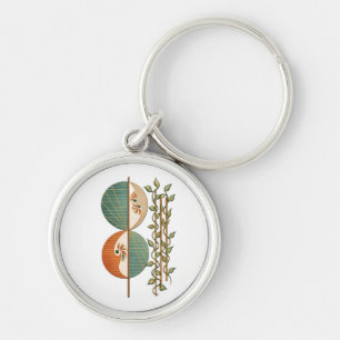 Modern Abstract Botanical Art Print, Minimalist Ci Key Ring