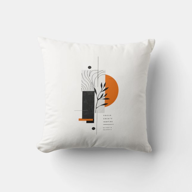Modern Abstract Botanical Geometric Wall Art  Cushion (Front)