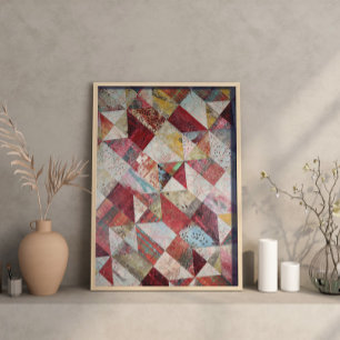 Modern Abstract Botanical Patchwork Poster