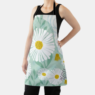 Modern Abstract Botanical Seaside Daisy Apron