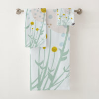 Modern Abstract Botanical Yellow Billy Button