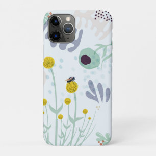 Modern Abstract Botanical Yellow Billy Button iPhone 11 Pro Case