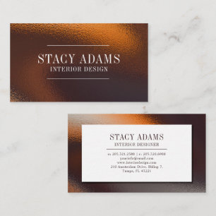 Modern Abstract Bronze Foliage Business Card
