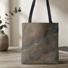 Modern Abstract Bronze Slate Monogram