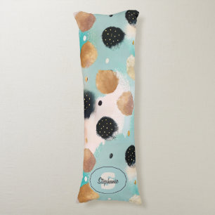 Modern Abstract Brushstroke & Polka Dot Pattern Body Cushion