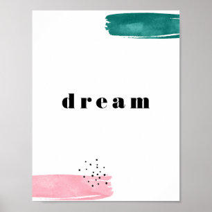 Modern Abstract Brushstrokes Editable Typographic Poster